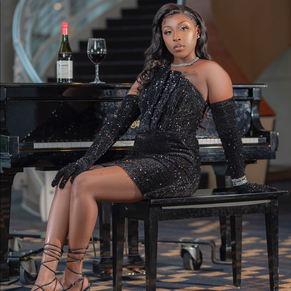 Black sequin dress